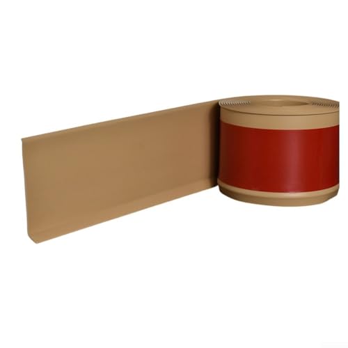 Zócalo de PVC blando, tira de zócalo trasera para fácil instalación, moldura de zócalo de plástico, pelar y rodapié, borde de PVC flexible, cubierta económica para marco de puerta, 2 m x 10 cm (marrón