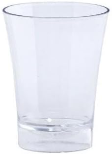 EcoQuality 2 oz Clear Plastic Shot Glasses – Disposable Heavy Duty Crystal Look Reusable or Disposable Drinking Cups for Whiskey Vodka Tequila Party Wedding and Events (360)