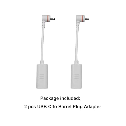 Adaptador USB C a barril panel solar Ring conector cámaras de seguridad 2 piezas 6