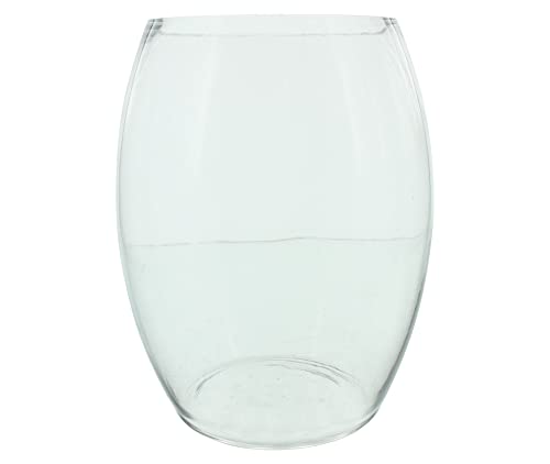 FRANK FLECHTWAREN Vase Grande, Glas, ovale Form, große Öffnung, Maße: Ø 19 x...