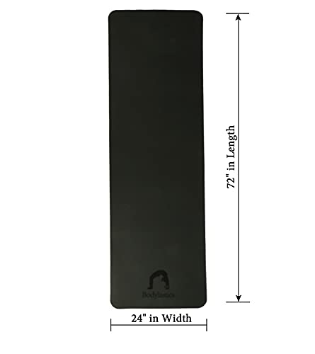 Image of Bodylastics Yoga Mat for Men and Women with Carry Bag TPE 6ft x 2ft x 6mm Large Size Anti Slip & Anti Tear Workout Mat