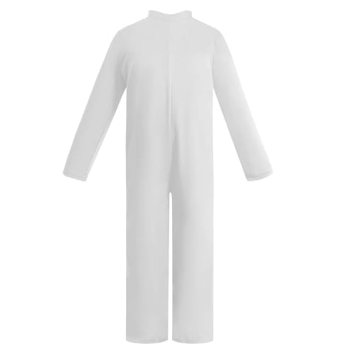Genérico Disfraz Niño Halloween Malla Blanca Interior. Ropa De Cuerpo Entero Para Actuaciones Y Cosplay. Vestuario De Base Para Niños. Disfraz Carnaval Fantasma O Esqueleto