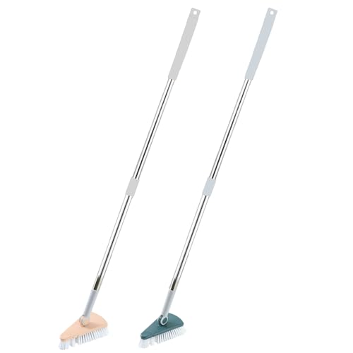 浴槽用ロングハンドル付きスクラバーブラシ - バスルーム床コーナークリーニングツール家庭用人間工学に基づいたシャワークリーナーツールグラウトーを備えたこの製品は、タイルの目地、シャワーフロア、、壁、滑り止めグリップ
