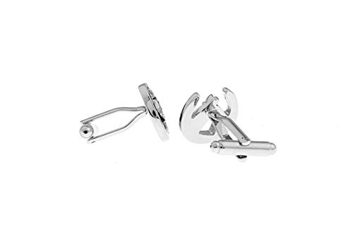 Mancuernillas clásicas de caballo plateadas para hombre miniatura 2