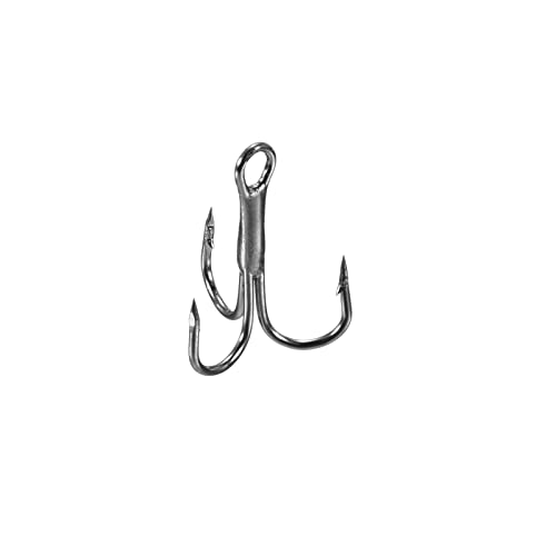 PATIKIL 10# Treble Fish Hooks, 20 Pack 0.55" L Carbon Steel Sharp Round Bend Hook Triple Barbed Hook for Freshwater Saltwater Black