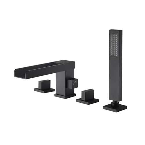 Robinet cascade pour salle de bain moderne avec kit douche noir