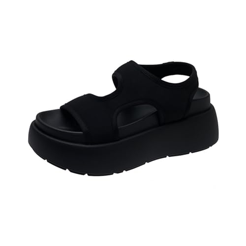 Womens Sandals Simple cloth hollow Roman shoes for women with side hollow thick sole heightening casual sports beach sandals4