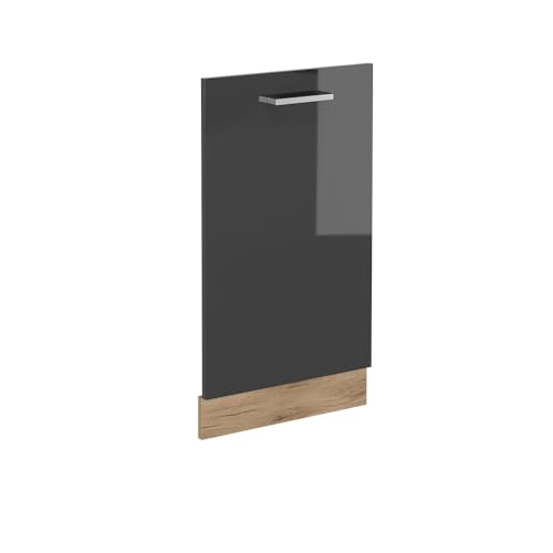 Vicco Tapa del lavavajillas R-Line, Antracita Alto Brillo, 45 cm sin encimera