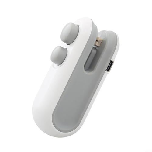 BEAZOOM Machine à sceller les sacs chauffants pour sacs de stockage alimentaire en plastique, pince portable pour sceller les copeaux, blanc et bleu (blanc)