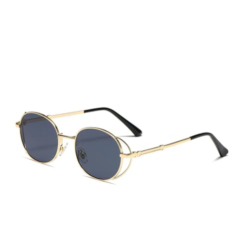 Steampunk Gold Sunglasses Women Vintage Oval Metal Frame Outdoor Shades Eyewear Men Sun Glasses