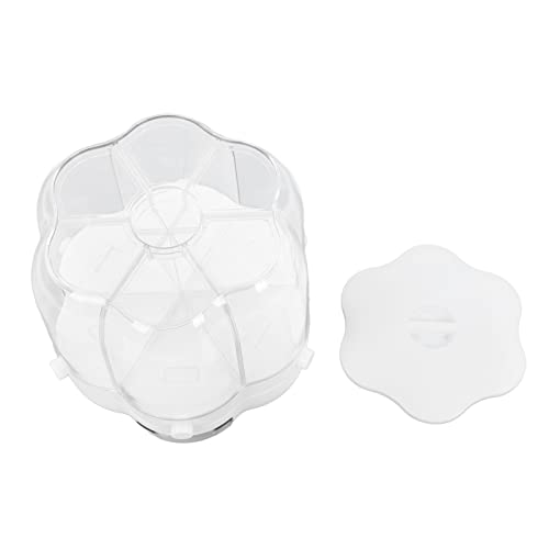 Rotating Cereal Dispenser, Countertop Dry Food Dispenser 6 Grids Grain Storage Containers for Kitchen Cereal Grain Rice Sugar (White 6.5kg / 14.33lb)