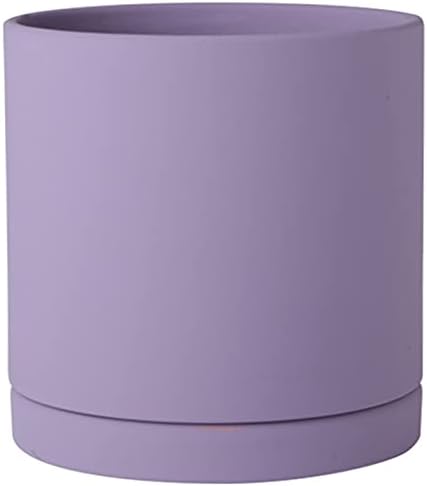 Amazon 植木鉢 大型 プランター 陶器鉢 受け皿付き おしゃれ 観葉植物 大きい 穴付き 鉢 鉢植え インテリア 部屋 飾り 丸いセラミック 植木鉢北欧の屋内鉢植え丸い鉢トレイ付き17 17cm ホワイト グレー 11 5 11 5cm パープル Diy 工具 ガーデン