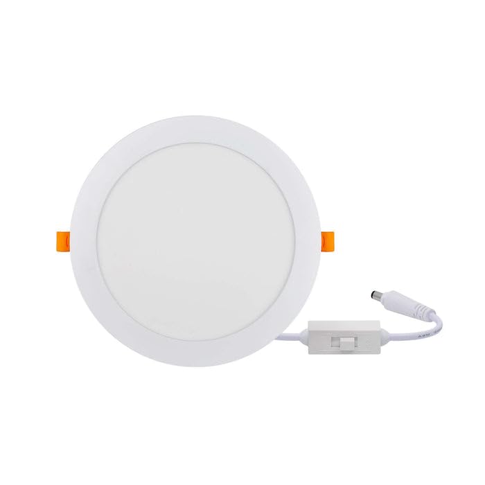 G.W.Sยฎ 9W Ultra Thin Round Circle LED Recessed Flat Panel Downlight Ceiling Light 3CCT (3000K+4000K+6000K), LED Driver Included