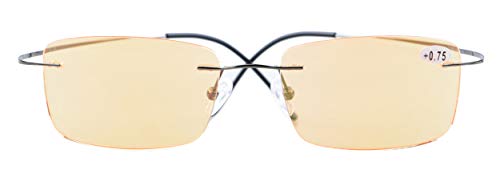 60% Off Discount Rimless UV Blue Light Filter Glasses Titanium Computer Eyeglasses Men Reading(Gunmetal) +2.75 Featured Product Rimless UV Blue Light Filter Glasses Titanium Computer Eyeglasses Men Reading(Gunmetal) +2.75