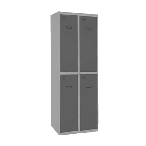 Simon Rack Taquillas Vestuario Metalicas, 4 Puerta, Incluye Llave, 1800x600x500 mm, Gris/Antracita - Simonlocker