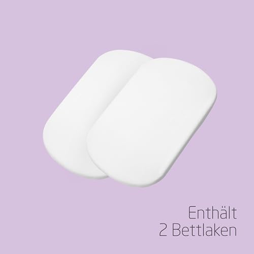 Maxi-Cosi Iora, Spannbettlaken aus 100 % Baumwolle, 2er-Pack, Weiß – Ansicht 4