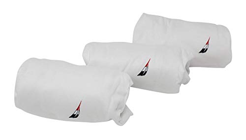 Nautica mens Pack Crew Neck undershirts, White W/ Nautica Stripe Logo, Small US