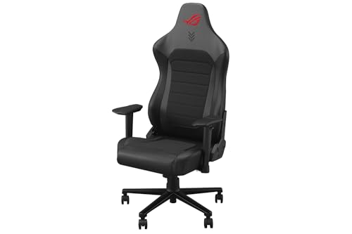ROG AETHON Sedia Gaming Ergonomica, Struttura in Acciaio, Supporto Lombare Integrato, Braccioli 2D Imbottiti, Rivestimento in Similpelle e Cuscini in Schiuma, Peso Massimo 136 kg, Nera - Sedia gaming - Immagine 2