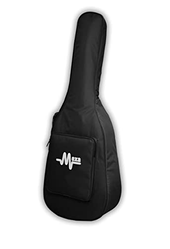 Image of Mexa Acoustic Guitar Bag Padded Compatible with 38; 39; 40; 41; Inches Guitar Like - Fender; Yamaha, Cort, Strydom, Ibanez, Havana, Kadence; Vault, Henrix, Juarez, Intern, Givson Other Brands. (Black)
