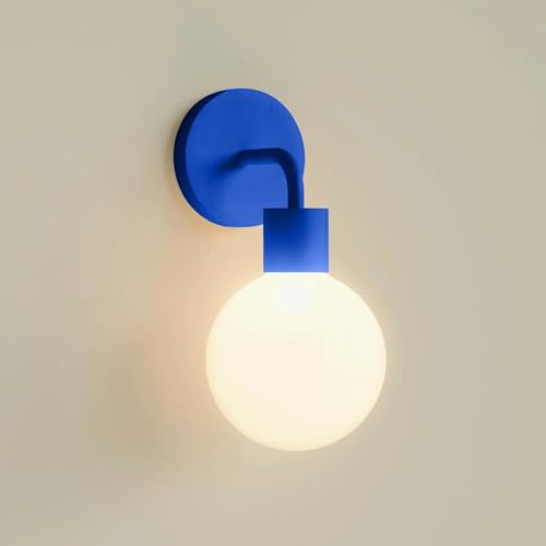 Image of Poplight Wireless Wall Sconce (Shark Tank) Rechargeable & Dimmable LED Light w /App Control & Damage-Free Install, Moveable Modern Ambient Lighting for Elegant Home & Bedroom Decor | Blue