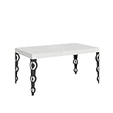 table manger rallonge bois massif Structure en fer peint anthracite