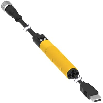 BANNER ENGINEERING MQDC-506-USB 0.7 M USB Cable, 1.0 M M12 Cable, 5-PIN M12, Converter, for PRO Series, PN 803770, USB to 1-Wire