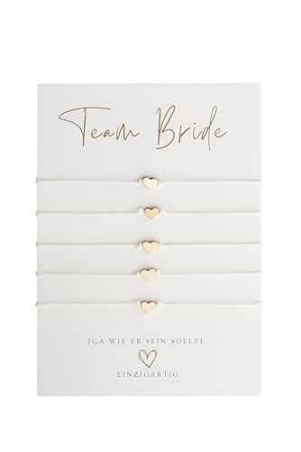 Briefzauber JGA Armbänder (Set: 5 Stk.) | schlichte & minimal Makramee-Armbänder | Accessoires Junggesellinnenabschied