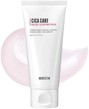 ROVECTIN Cica Care Relief Sleeping Pack 2.7 fl oz - Overnight Sleeping Mask Cream with Centella Asiatica Extract and Protease