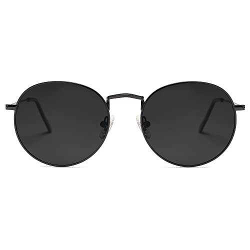 SOJOS Small Round Polarized Sunglasses for Women Men Classic Vintage Retro Shades UV400 SJ1014