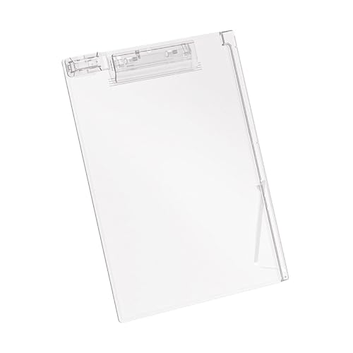 クリップボード 12.8x9インチ 透明アクリルライティングボード ペンクリップと測定定規付き オフィス 学校 教室 イベント用 角丸