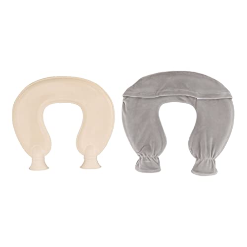 Warmer Rubber Hot and Cold Water Bag, 1L Hot Water Bottle U Shaped Hot Water Bag for Winter Neck Shoulder Warm with Soft Cover (Gray)