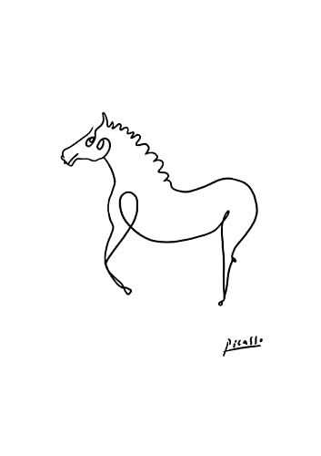 Picasso Croquis de cheval affiche encadrée grand format cadeau idéal crémaillère