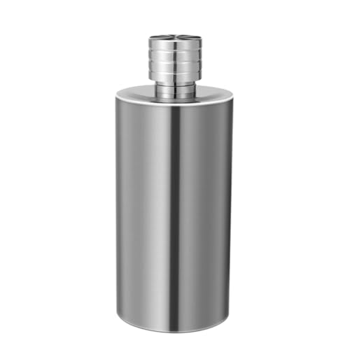 TOX TANEAXON 18 oz Black Pocket Portable Cylindrical Stainless Steel Whiskey Liquor Hip Flask