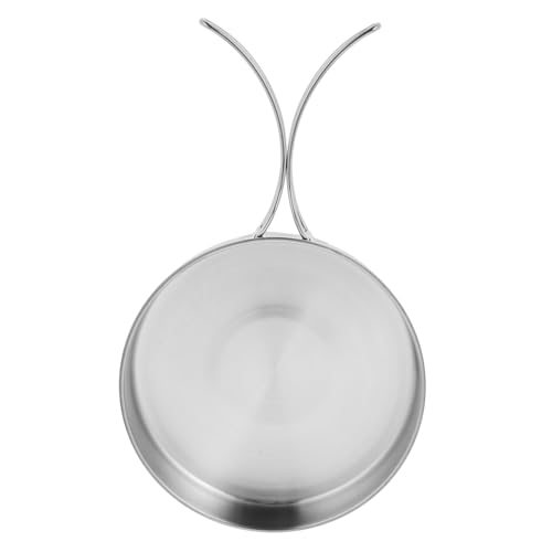 TOPPERFUN Edelstahl Bratpfanne, 14,8 cm/5,82 zoll Tragbare Antihaft-Bratpfanne mit klappbarem Griff zum Kochen im Freien, Steak, Omelett, Camping, Picknick, Multifunktionales Kochgeschirr