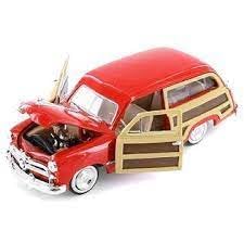 1949 Woody Wagon Rojo Modelo 1:24 Diecast miniatura 1