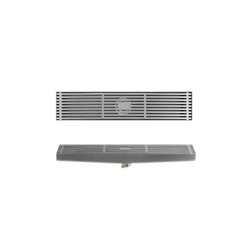 Desagüe lineal,construcción de acero inoxidable 304,tapa abatible accionada por gravedad,fácil de desmontar y limpiar, apto for baños y balcones(Grille,8x40)