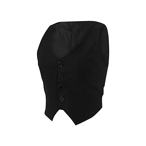 Women Y2K Waistcoat Vest Halter Neck Button Down Corset Bustier Streetwear Tuxedo Suit Racerback Dressy Grunge3