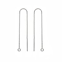 Beadaholique Sterling Silver Ear Threads Threaders 4 Inch with Bridge & Loop (1 Pair)