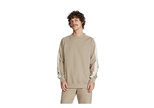 Blusão Básico Masculino De Moletom Peluciado Comfort Bege XG