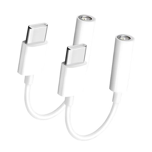 Seulliya 2 Pack USB Type C to 3.5mm Female Headphone Jack Adapter, USB C to Aux Audio Dongle Cable Cord Compatible with iPhone 16 Pro 15 Pro Max, Max,iPad Pro,MacBook, Galaxy S24 S23 S22