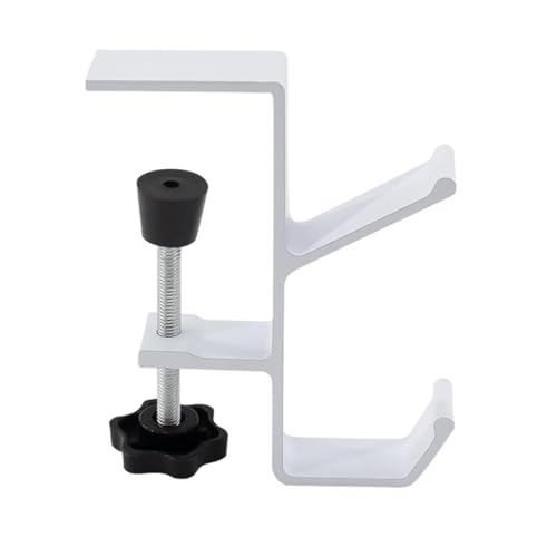 AEITOTT No Punch Table Hook, Desk Hooks Purse Hanger Adjustable Bag Holder Heavy Duty Backpack Hangers No Punching Handbag Hanging Hooks Table Storage Accessories for Purse, Bag, Headphone (White)