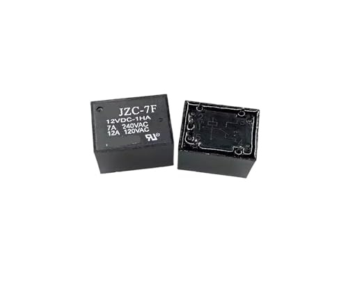 Relais JZC-7F 12VDC 1HA anti-surchauffe pour circuit imprimé 12V 12A 5 pins pack de 10