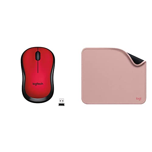 Image of Logitech M221 Wireless Mouse, Silent Buttons, 2.4 GHz with USB Mini Receive with Mousepad, Studio Series with Anti-Slip Rubber Base,Spill Resistant (Dark Rose)