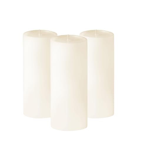 Simply Soson 3X8 Inch Ivory Pillar Candles Set Of 3 cover