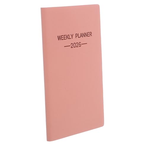 SWOOMEY Planificador Semanal Compacto A6 2026 de Bolsillo Rosa con Diseño Portátil y Papel Pu para Oficina y Viajes, Calendario Delgado para Organizar Notas y Actividades