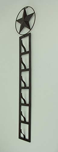 Rustic Brown Metal Western Star 6 Tier Hanging Hat Rack #TOP2
