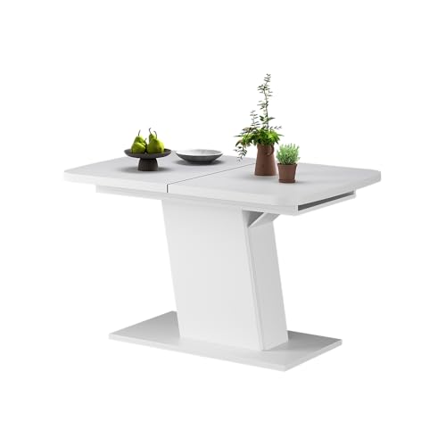 Table de salle à manger Fenaro extensible au design épuré blanc - 6