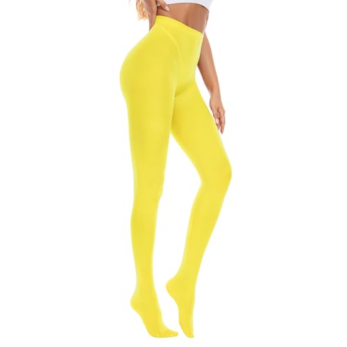 Image of American Trends Tights for Women, 80D Semi Opaque High Waisted Pantyhose, Footed Run Resistant Dance Tights Stockings