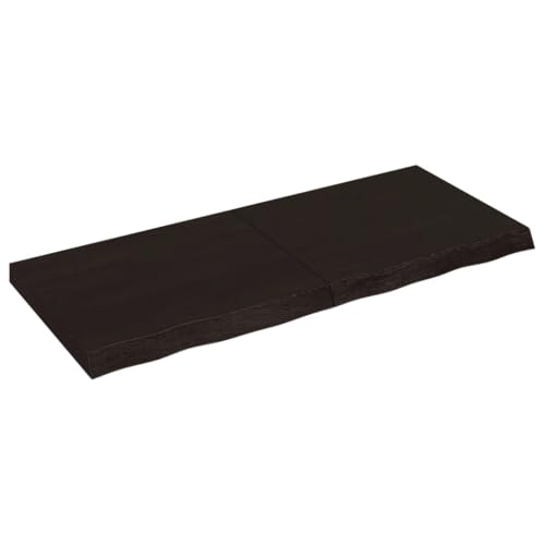 Genérico Wenjingqi EST Pared Madera Roble tratada marrón Oscuro 120x50x(2-6) cm, Marrón 363817