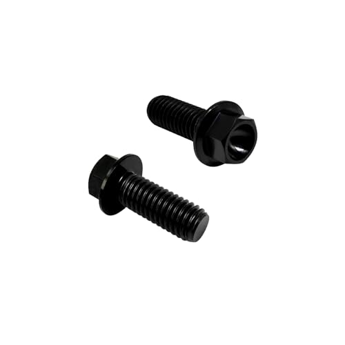 Image of RISON-Titanium Flanged Hex Head Bolts M10x1.25x25mm 6AL4V Aerospace Grade Ti Bolt Black Pack of 5